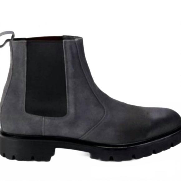 NEW GOOD MAN BRAND women's chelsea suede leather boots in gray charcoal
